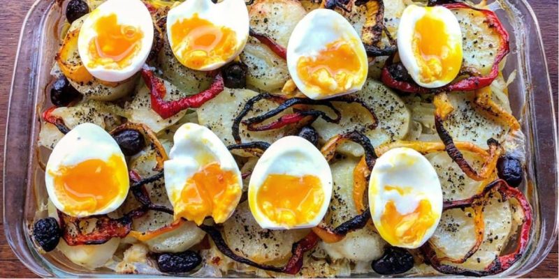 Bacalhau com batatas no forno