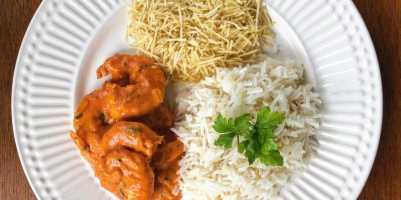 Estrogonofe de camarão